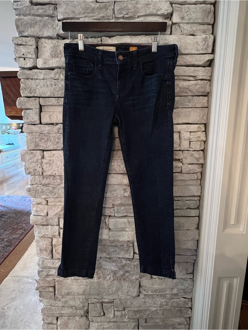 Pilcro & The Letterpress Dark Indigo Denim Straight Leg Jeans Size 28